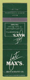 Matchbook Cover - Fat Max's Restaurant St Louis MO