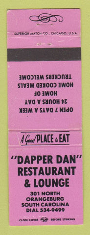 Matchbook Cover - Dapper Dan Restaurant Lounge Orangeburg SC
