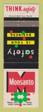 Matchbook Cover - Monsanto Safety Texas City TX WEAR
