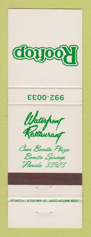 Matchbook Cover - Rooftop Waterfront Restaurant Bonita Springs FL