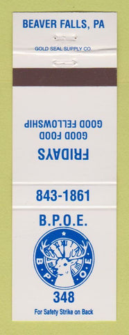 Matchbook Cover - Elks Lodge Beaver Falls PA