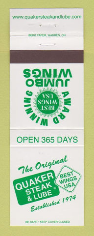 Matchbook Cover - Quaker Steak & Lube Chicken Wings