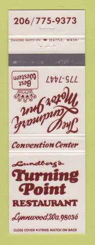 Matchbook Cover - Lundberg's Turning Point Restaurant Lynnwood WA Best Western