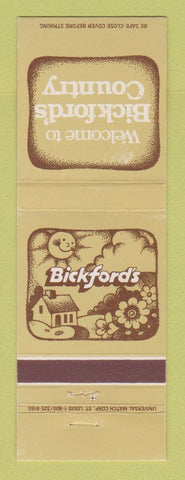 Matchbook Cover - Bickford's Country Restaurants CT MA NH RI