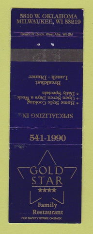 Matchbook Cover - Gold Star Family Restaurant Milwaukee WI WEAR