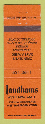 Matchbook Cover - Landhams Restaurant West Hartford CT