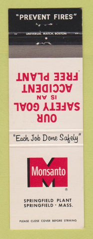 Matchbook Cover - Monsanto Safety Springfield MA Plant