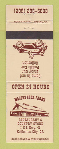 Matchbook Cover - Major Bros Farms Restaurant Kettleman City CA