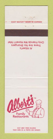 Matchbook Cover - Albert's Family Restaurants Edmonton AB Calgary Red Deer