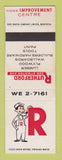Matchbook Cover - Rutherford Home Improvement Centre Canada STAINED SAMPLE