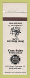 Matchbook Cover - Casa Salsa Restaurant Mexican Chula Vista CA
