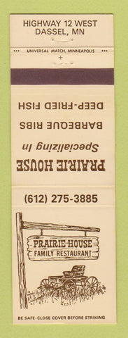 Matchbook Cover - Prairie House Restaurant Dassel MN