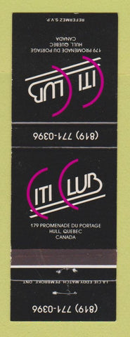 Matchbook Cover - Citi Club Hull QC