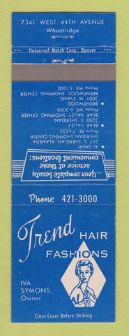 Matchbook Cover - Trend Hair Salon Fashions Wheatridge Colorado girlie