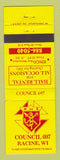 Matchbook Cover - Knights of Columbus Racine WI Bingo