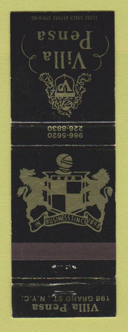 Matchbook Cover - Villa Pensa New York City WEAR