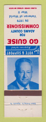 Matchbook Cover - Go Guise for Adams County Commissioner  PA?