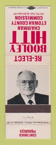 Matchbook Cover - Booley Hitt Chairman for Etowah County Commission AL