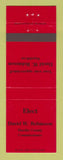 Matchbook Cover - David Robinson Hardin County Commissioner Election RED