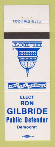 Matchbook Cover - Ron Gilbride Public Defender Election