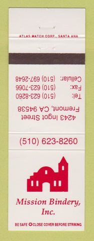 Matchbook Cover - Mission Bindery Fremont CA