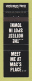 Matchbook Cover - Twilight at Mac's Place Book Mysterious Press Ross Thomas'