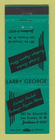 Matchbook Cover - Larry's Cactus Liquor Store Las Cruces NM GREEN