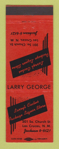Matchbook Cover - Larry's Cactus Liquor Store Las Cruces NM ORANGE