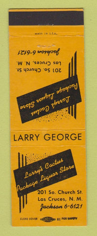 Matchbook Cover - Larry's Cactus Liquor Store Las Cruces NM YELLOW