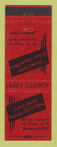 Matchbook Cover - Larry's Cactus Liquor Store Las Cruces NM RED