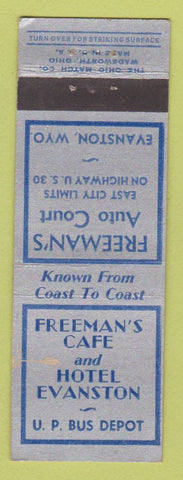 Matchbook Cover - Freeman's Cafe Hotel Evanston WY WEAR