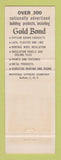 Matchbook Cover - Gold Bond Building Products Gypsum Grainboards Buffalo NY