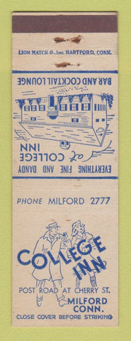 Matchbook Cover - College Inn Milford CT WEAR