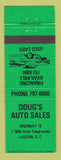 Matchbook Cover - Doug's Auto Sales Ladson SC