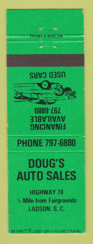 Matchbook Cover - Doug's Auto Sales Ladson SC