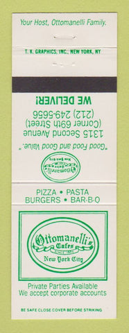 Matchbook Cover - Ottamanelli's Cafes New York City pizza