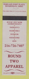 Matchbook Cover - Round Two Apparel Clothes Boardman OH