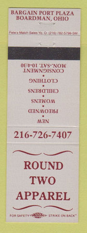 Matchbook Cover - Round Two Apparel Clothes Boardman OH