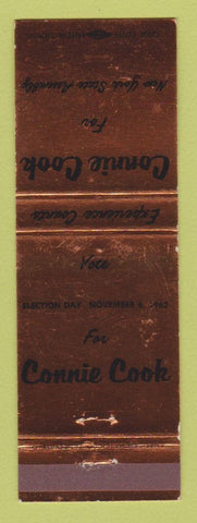 Matchbook Cover - Connie Cook Election 1962 NY New York State Assembly WEAR
