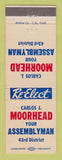 Matchbook Cover - Carlos Moorhead Assemblyman Election 43rd District CA?