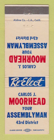 Matchbook Cover - Carlos Moorhead Assemblyman Election 43rd District CA?