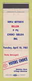 Matchbook Cover - Schiller Park Village Election 1961 IL Edward Bluthardt
