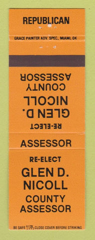 Matchbook Cover - Glen Nicoll County Accessor Election