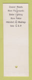 Matchbook Cover - John DeNoble Alederman Election 1971 DD Bean SAMPLE