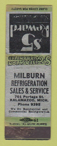 Matchbook Cover - Milburn Refrigeration Sales Kalamazoo MI WEAR