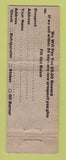 Matchbook Cover - Milburn Refrigeration Sales Kalamazoo MI WEAR