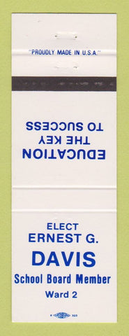 Matchbook Cover - Ernest Davis School Board Member Election Ward 2