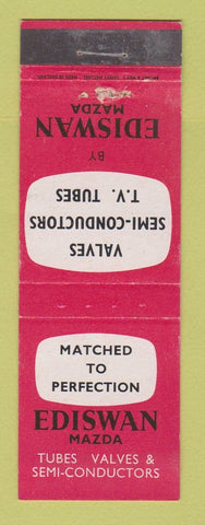 Matchbook Cover - Ediswan Mazda Radio Tubes England UK WEAR