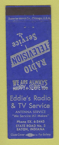 Matchbook Cover - Eddie's Radio TV Service Eaton IN