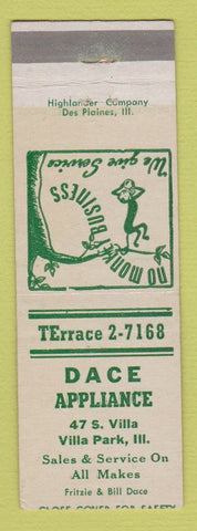 Matchbook Cover - Dace Appliance Villa Park IL